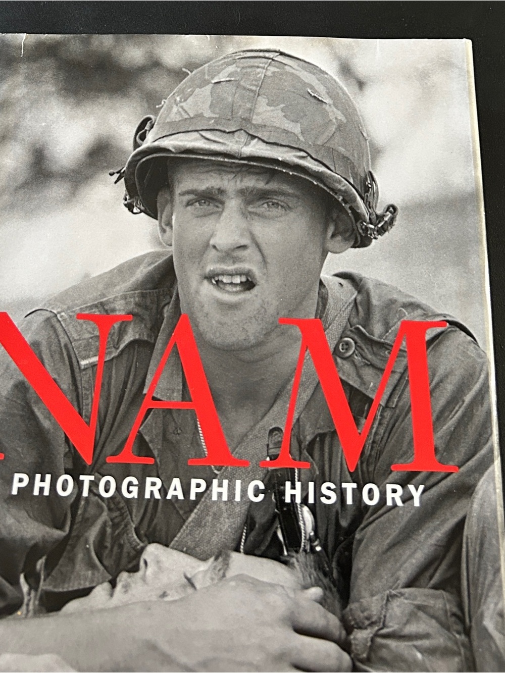 Vietnam Photographic History Hardcover Book with Red Cover Text